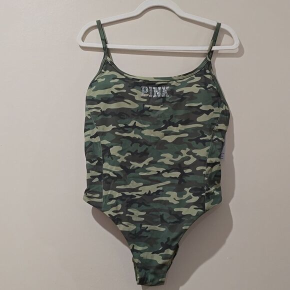 1342 NWT Pink Victoria's Secret Low-Back One-Piece Swimsuit Sz XL - Picture 3 of 9